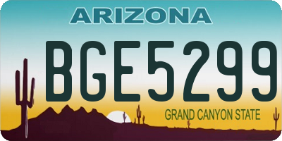 AZ license plate BGE5299