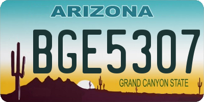 AZ license plate BGE5307