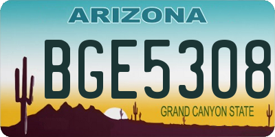 AZ license plate BGE5308