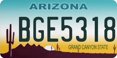 AZ license plate BGE5318
