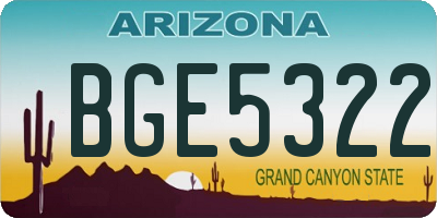 AZ license plate BGE5322