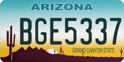 AZ license plate BGE5337