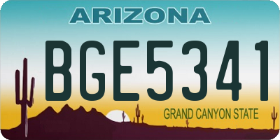 AZ license plate BGE5341