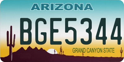 AZ license plate BGE5344
