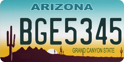 AZ license plate BGE5345