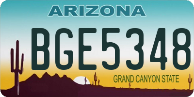 AZ license plate BGE5348