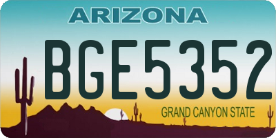AZ license plate BGE5352