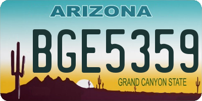AZ license plate BGE5359