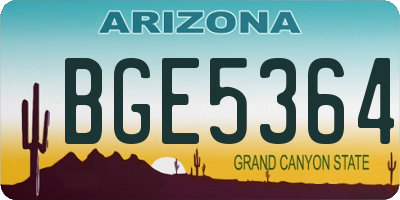 AZ license plate BGE5364