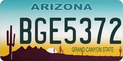 AZ license plate BGE5372