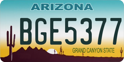 AZ license plate BGE5377