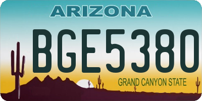 AZ license plate BGE5380