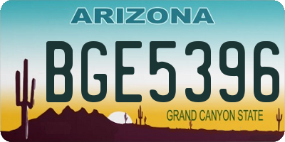 AZ license plate BGE5396