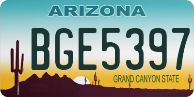 AZ license plate BGE5397