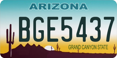 AZ license plate BGE5437