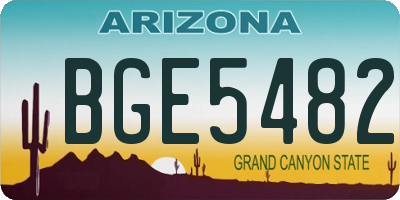AZ license plate BGE5482