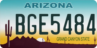 AZ license plate BGE5484