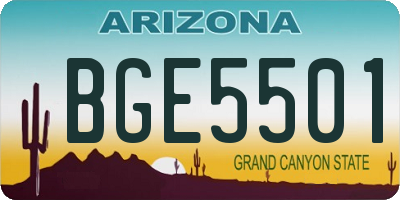 AZ license plate BGE5501