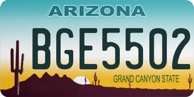 AZ license plate BGE5502