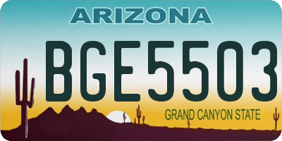 AZ license plate BGE5503