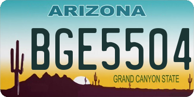 AZ license plate BGE5504