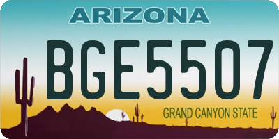 AZ license plate BGE5507