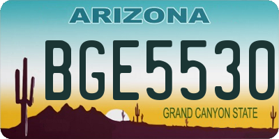 AZ license plate BGE5530