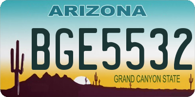 AZ license plate BGE5532