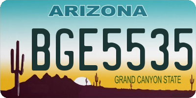 AZ license plate BGE5535