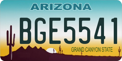 AZ license plate BGE5541