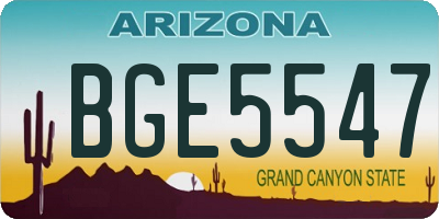 AZ license plate BGE5547