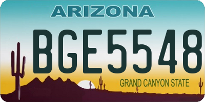 AZ license plate BGE5548