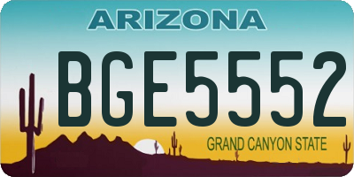 AZ license plate BGE5552