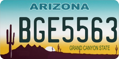 AZ license plate BGE5563