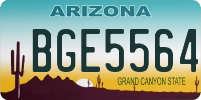 AZ license plate BGE5564