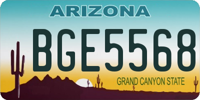 AZ license plate BGE5568