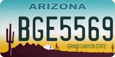 AZ license plate BGE5569