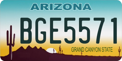 AZ license plate BGE5571