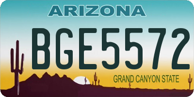 AZ license plate BGE5572