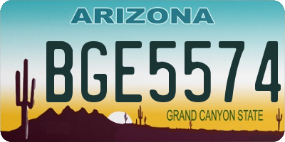 AZ license plate BGE5574