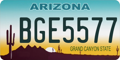AZ license plate BGE5577