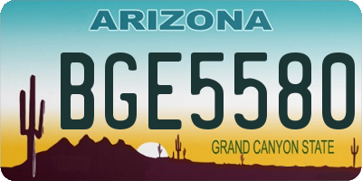 AZ license plate BGE5580