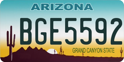 AZ license plate BGE5592