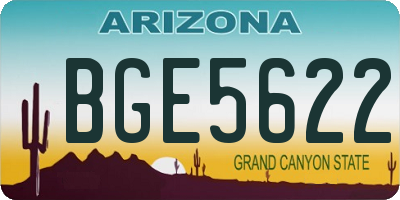 AZ license plate BGE5622