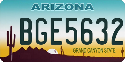 AZ license plate BGE5632