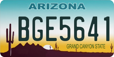 AZ license plate BGE5641