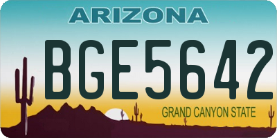 AZ license plate BGE5642