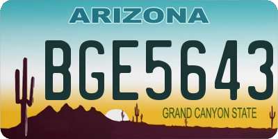AZ license plate BGE5643