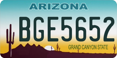AZ license plate BGE5652