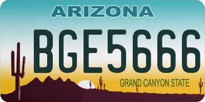 AZ license plate BGE5666